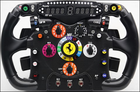 Hi tech Ferrari F1 steering wheel